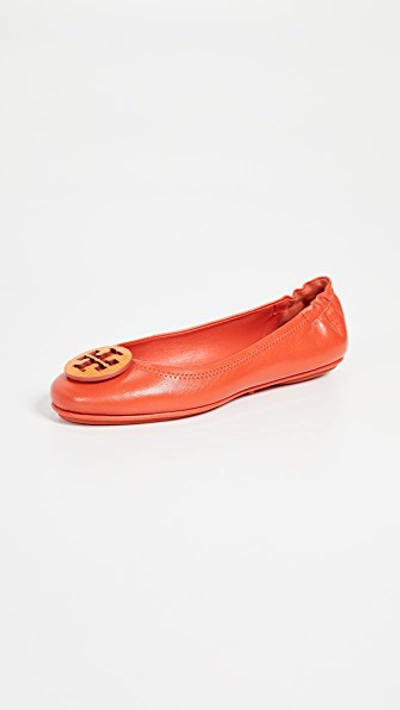 Shop Tory Burch Minnie Travel Ballet Flats In Pomander/bright Pomander