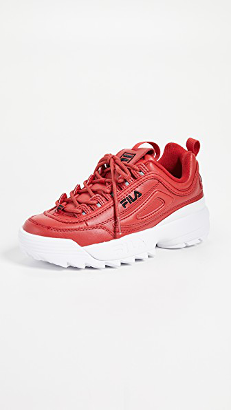 fila disruptor white and red