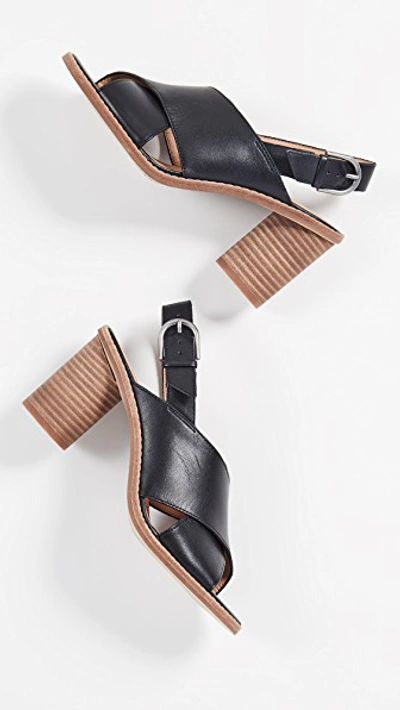 Shop Madewell The Ruthie Crisscross Sandals In Leather In True Black