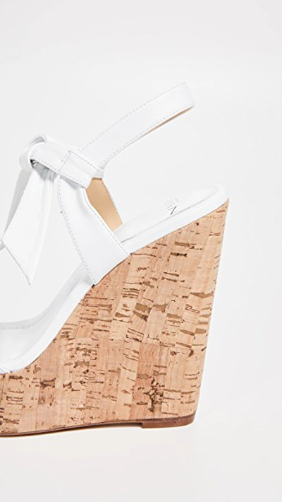 Shop Alexandre Birman Noelle 120mm Wedge Sandals In White/natural