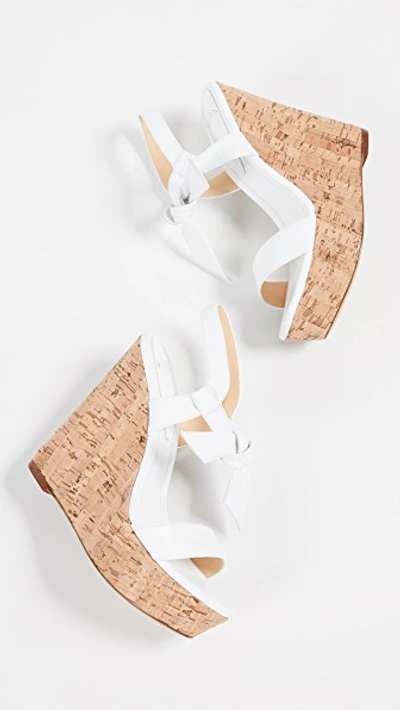 Shop Alexandre Birman Noelle 120mm Wedge Sandals In White/natural