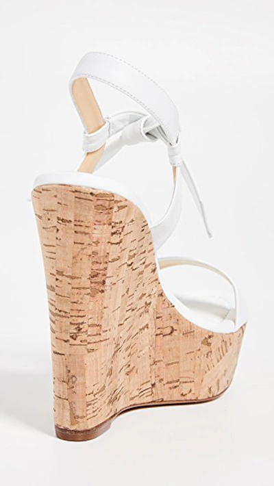 Shop Alexandre Birman Noelle 120mm Wedge Sandals In White/natural