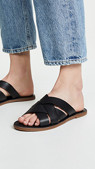 boardwalk woven slide sandal