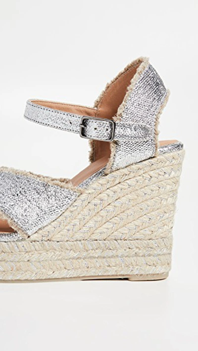 Shop Castaã±er Bromelia Wedge Espadrilles In Plata