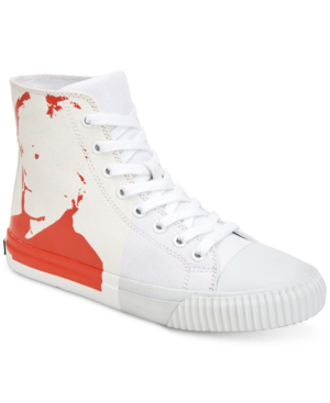 Calvin Klein Jeans Est.1978 Men's Iconic Warhol Print Sneakers Men's Shoes  In White/ Orange | ModeSens