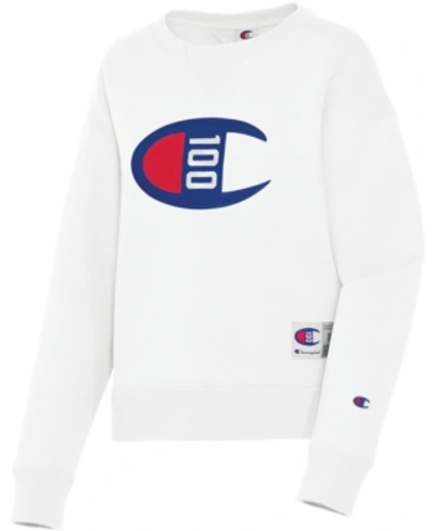 Shop Champion Century Logo Sweatshirt In White