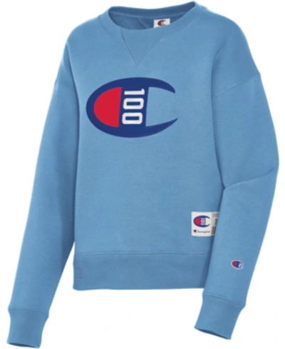 Shop Champion Century Logo Sweatshirt In Active Blue
