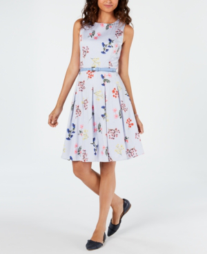macys navy floral dress