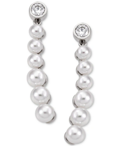 Shop Majorica Sterling Silver Crystal & Imitation Pearl Drop Earrings