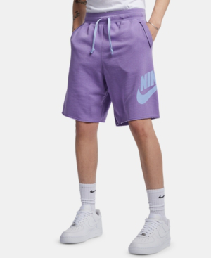 purple nike fleece shorts