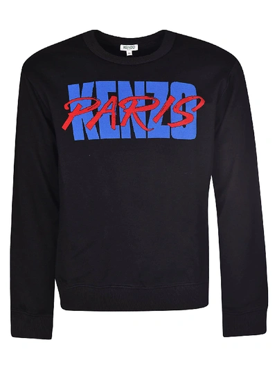 Shop Kenzo Paris Logo Print Sweatshirt In Black