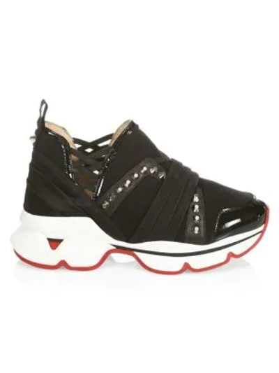 Shop Christian Louboutin 123 Run Sneakers In Black