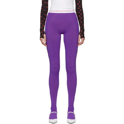 Shop Marine Serre Purple Jersey Leggings