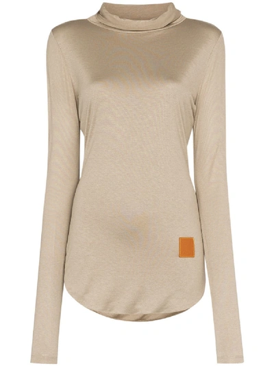 Shop Loewe Roll-neck Stretch-jersey Top - Neutrals