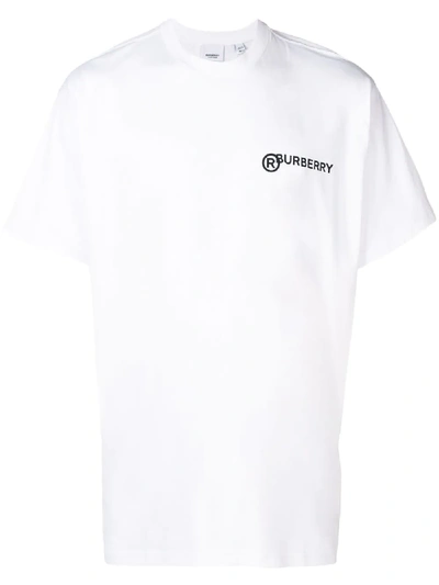 Shop Burberry Logo Print Oversized T-shirt - White