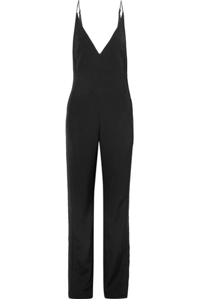 Shop Akris Silk-blend Crepe Jumpsuit In Black