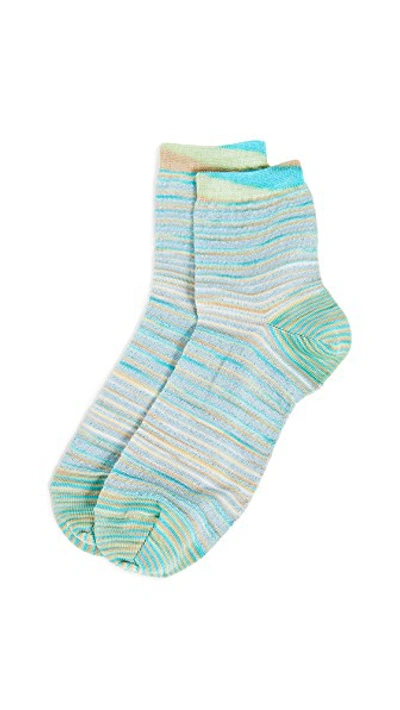 Shop Missoni Short Socks In Blue Multi