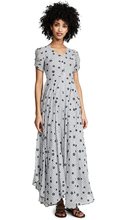 Loveshackfancy Coralie Floral Button down Maxi Dress ModeSens