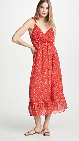 madewell ruffle strap wrap dress