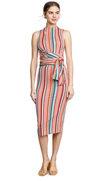 Shop Alice And Olivia Delora Dress In Sport Stripe Multi