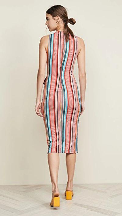 Shop Alice And Olivia Delora Dress In Sport Stripe Multi