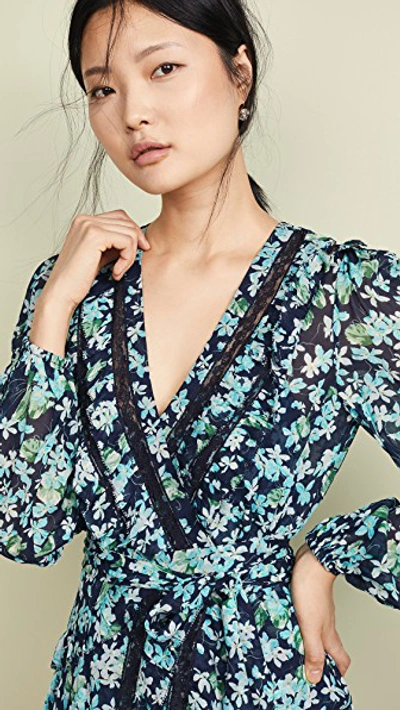 Shop Zimmermann Moncur Wrap Mini Dress In Meadow Floral