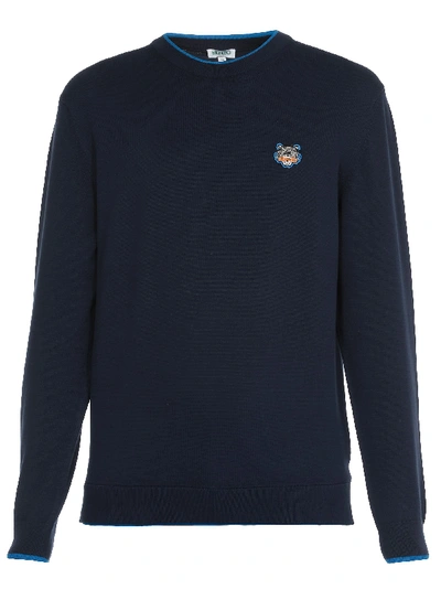 Shop Kenzo Cotton Sweatshirt In Navy Blue