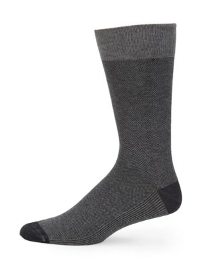Shop Saks Fifth Avenue Men's Collection Birds Eye Socks In Grey