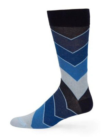Shop Saks Fifth Avenue Collection Repeated Arrow Socks In Navy