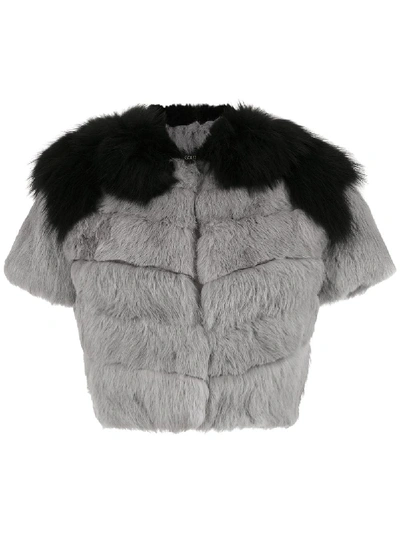 Shop Andrea Bogosian Fur Blouse - Grey