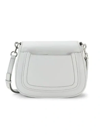 Shop Marc Jacobs Empire City Leather Messenger Bag In Light Grey
