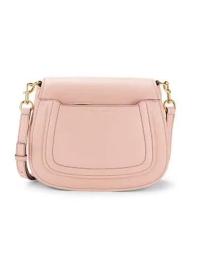 Shop Marc Jacobs Empire City Leather Messenger Bag In Rose