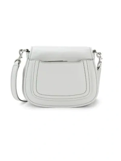 Shop Marc Jacobs Mini Empire City Leather Messenger Bag In Light Grey