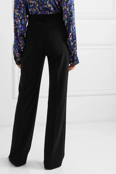 Shop Balenciaga Stretch-crepe Straight-leg Pants In Black