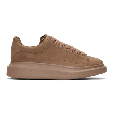 Shop Alexander Mcqueen Taupe Suede Oversized Sneakers