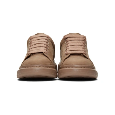 Shop Alexander Mcqueen Taupe Suede Oversized Sneakers