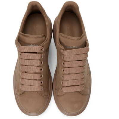 Shop Alexander Mcqueen Taupe Suede Oversized Sneakers