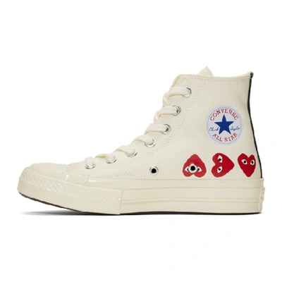 Shop Comme Des Garçons Play Comme Des Garcons Play Off-white Converse Edition Multiple Hearts Chuck 70 High Sneakers In 2 Off White