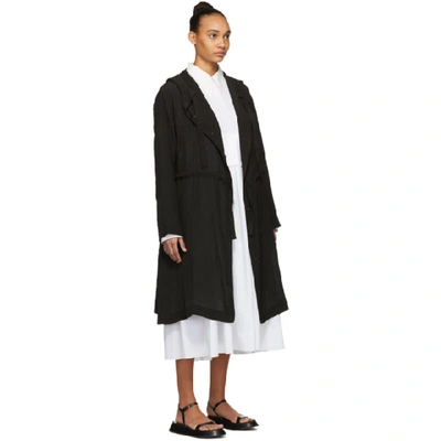 Shop Sara Lanzi Black Long Windbreaker Coat In 09 Black