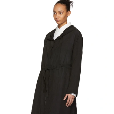 Shop Sara Lanzi Black Long Windbreaker Coat In 09 Black
