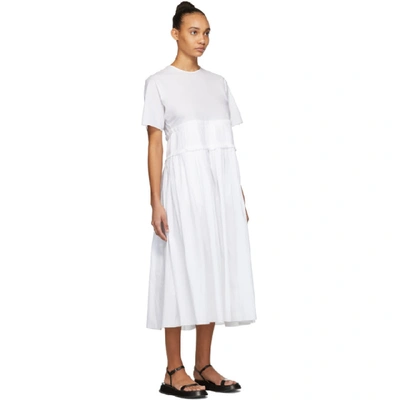 Shop Sara Lanzi White Gathered Dress In 01 White