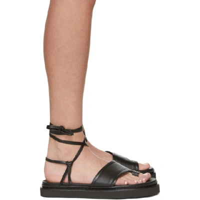 Shop 3.1 Phillip Lim / フィリップ リム 3.1 Phillip Lim Black Yasmine Ankle Wrap Platform Sandals In Ba001 Black