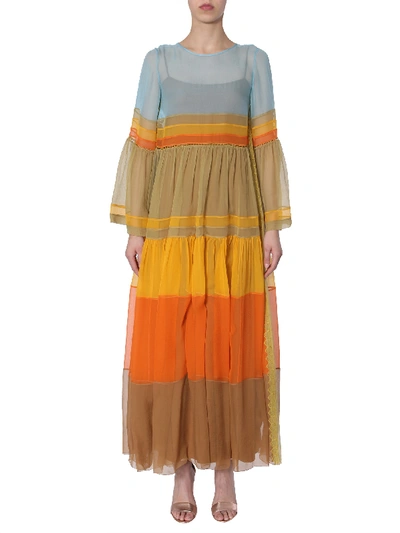 Shop Alberta Ferretti Maxi Dress In Multicolour