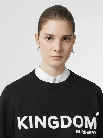 Shop Burberry Kingdom Print Cotton Sweatshirt In Black