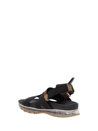 Shop Fendi Ff Buckle Sandals In Marrone