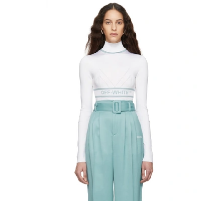 Shop Off-white White Knit Long Sleeve Bodysuit