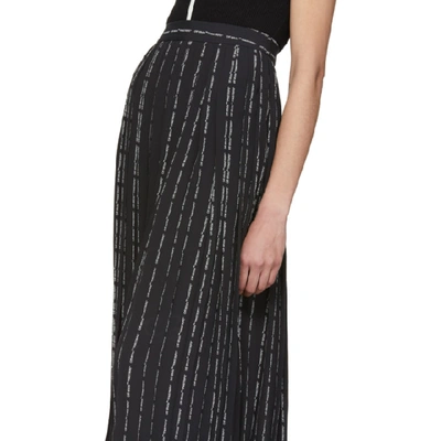 Shop Off-white Black Pinstripe Plisse Pants Skirt