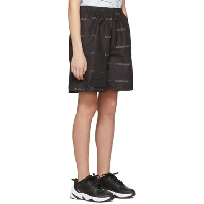 Shop A-cold-wall* Black Logo Shorts In Sc1 1 Black