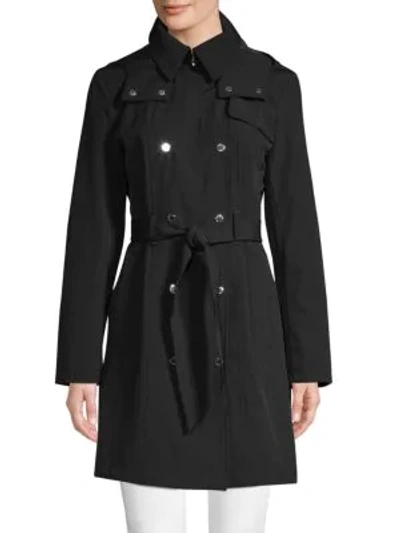 Shop Calvin Klein Softshell Trench Coat In Black