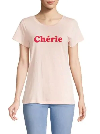 Shop French Connection Cherie Graphic T-shirt In Barely Pink